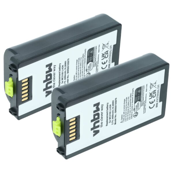 2x Bateria vhbw para Symbol 82-127909-02, BTRY-MC31KAB02 - Scanner de Códigos de Barras - 4400 mAh 3.7 V
