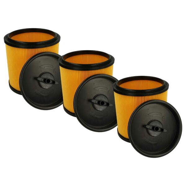 Conjunto 3x Filtros Cartucho vhbw para Aspirador Parkside/Grizzly 91092030