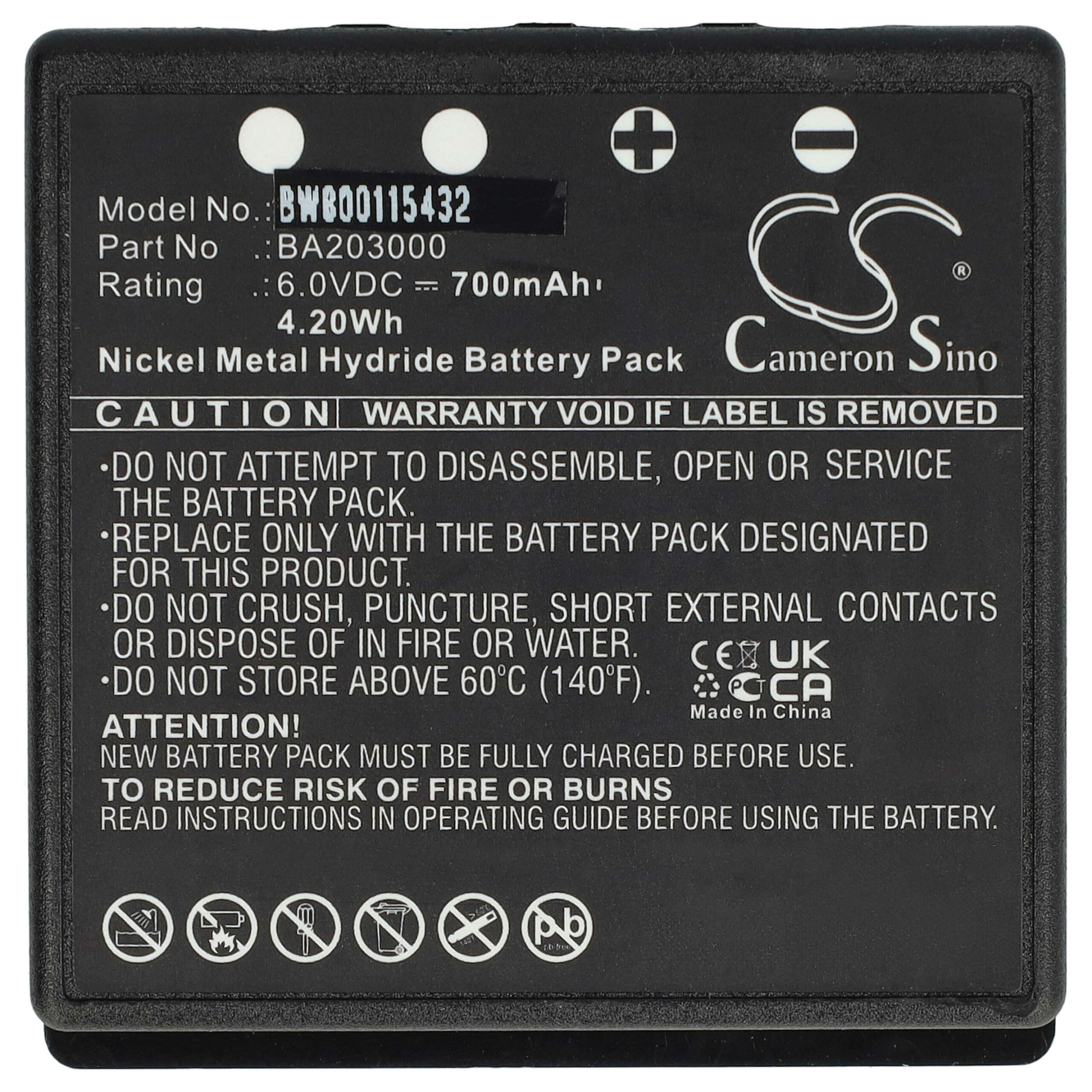 Bateria vhbw para Controlo Remoto HBC BA206000, BA209000, 700 mAh - Image 3