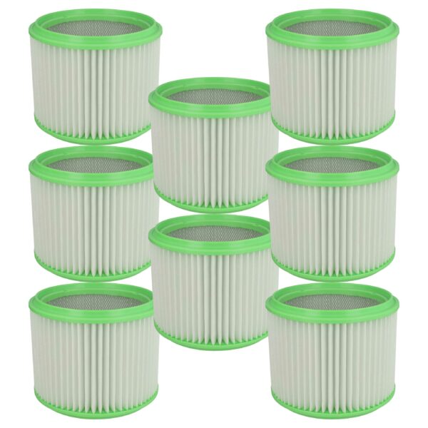 8x Filtro de Cartucho vhbw para Aspirador Gisowatt e Makita 413525 Branco / Verde