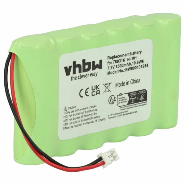 Bateria vhbw 7.2 V 1500 mAh para Ingenico Incognito - Substituição 789316, 6VHAAL, 6N120SFE-15615
