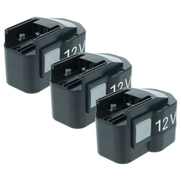3x Bateria de substituição para AEG 48-11-1960, 48-11-1950, 48-11-1900 Ferramentas Elétricas - 1500 mAh, 12 V, NiMH