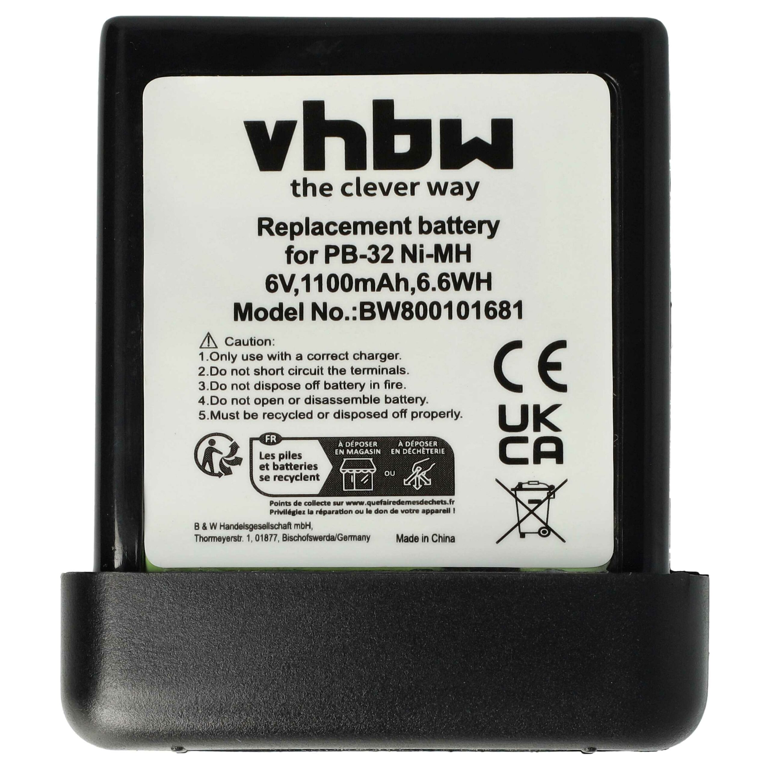 Bateria vhbw 6V 1100 mAh NiMH para Rádios Kenwood PB-32, PB-32H, PB-33, PB-34 (Pack 5x) - Image 3