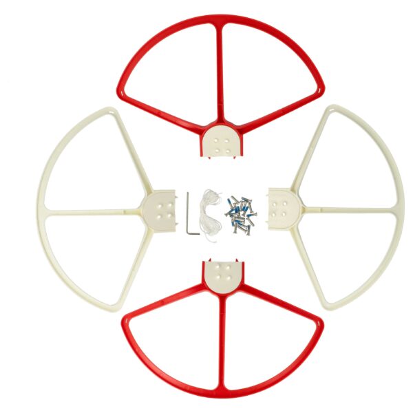 Proteções de Hélices vhbw para DJI Phantom / FC40 - 4x, 25.5 cm - Branco / Vermelho
