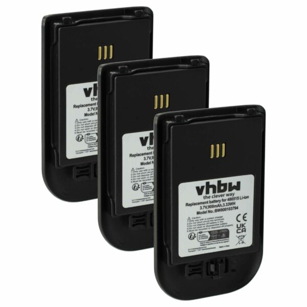 Pack 3x Bateria vhbw 900 mAh 3.7V Li-Ion para Telefones Fixos Alcatel, Ericsson, Siemens DECT