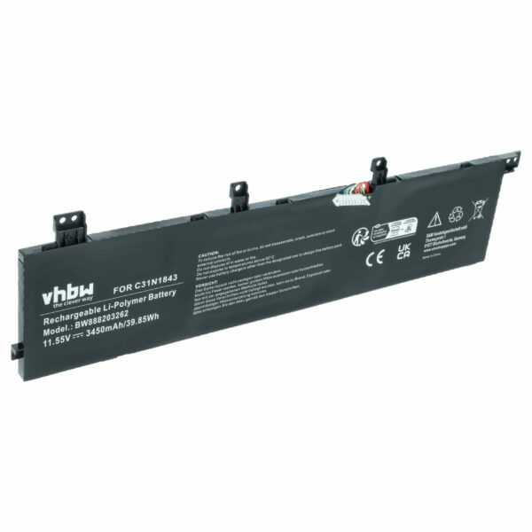 Bateria vhbw para Asus (0B200-03430000, C31N1843) - 3450 mAh 11.55 V Li-polymer
