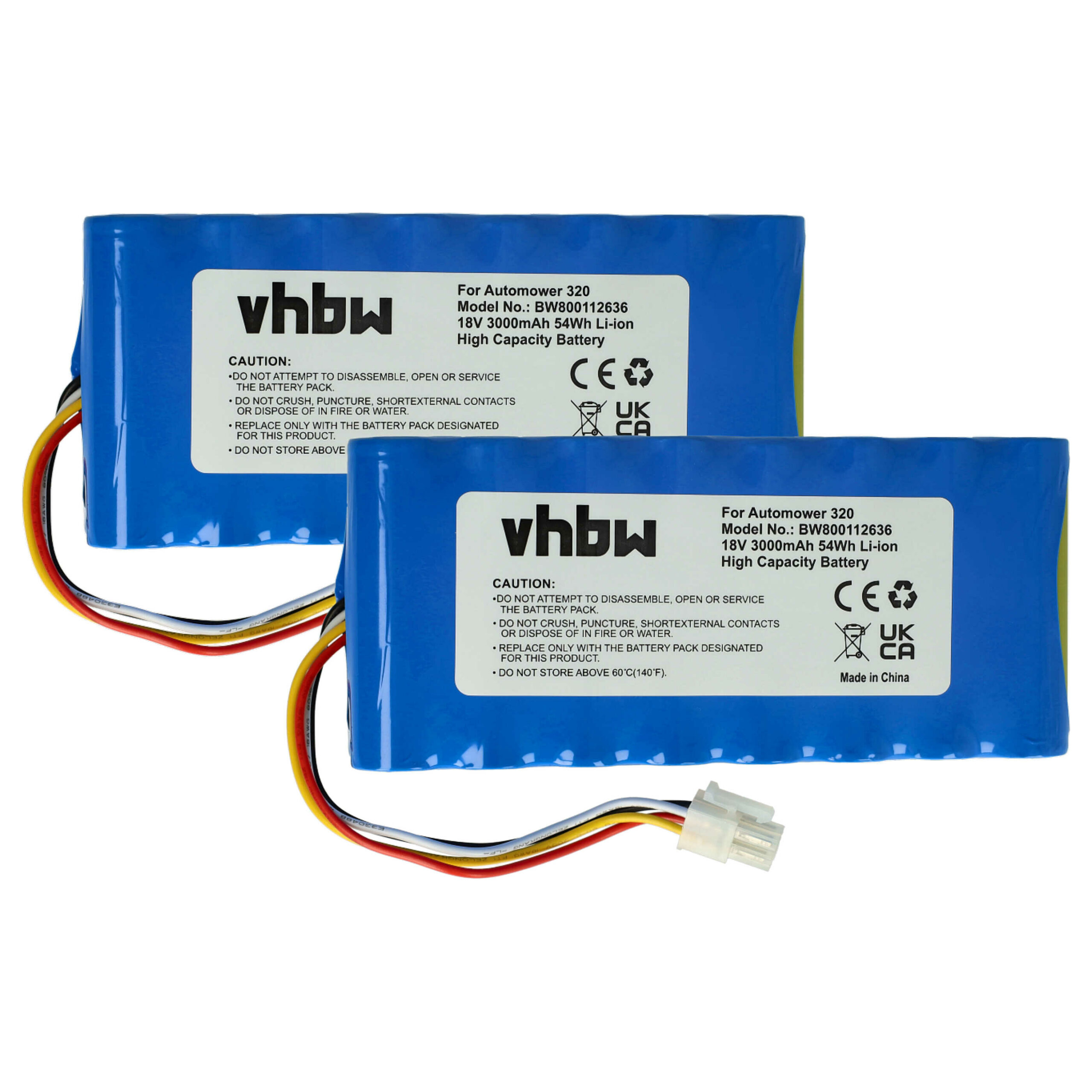 Bateria vhbw para Husqvarna 580683301 - 3000 mAh 18 V Li-Ion (Pack 2 unidades)