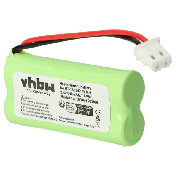 Bateria de substituição vhbw para telefone fixo Philips/GE/AT&T/Telekom - 600 mAh 2.4V NiMH