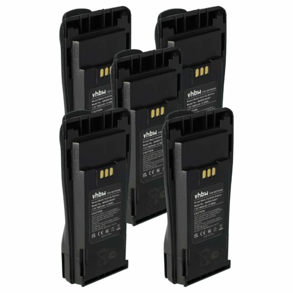 Bateria vhbw 7.2V 1800 mAh NiMH para Motorola CP040, CP200d, DP1400 - Pack 5x
