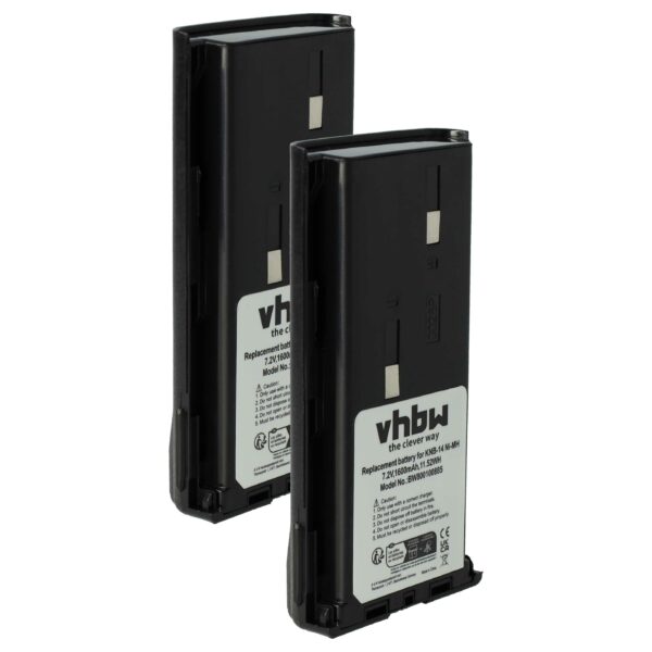 Bateria 2x para Rádio Bidatong BD-15-L - 1600 mAh 7.2 V NiMH vhbw