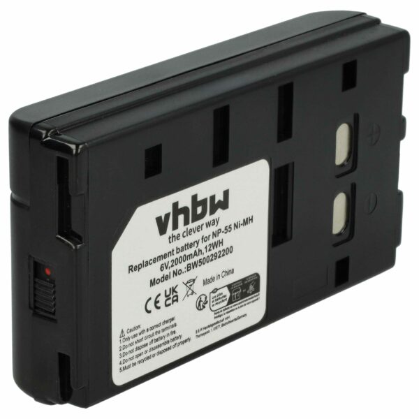 Bateria para Câmara Vídeo Compatível JVC BN-V65U, BN-V50U, BN-V25U, BN-V22U - 2000 mAh 6V NiMH