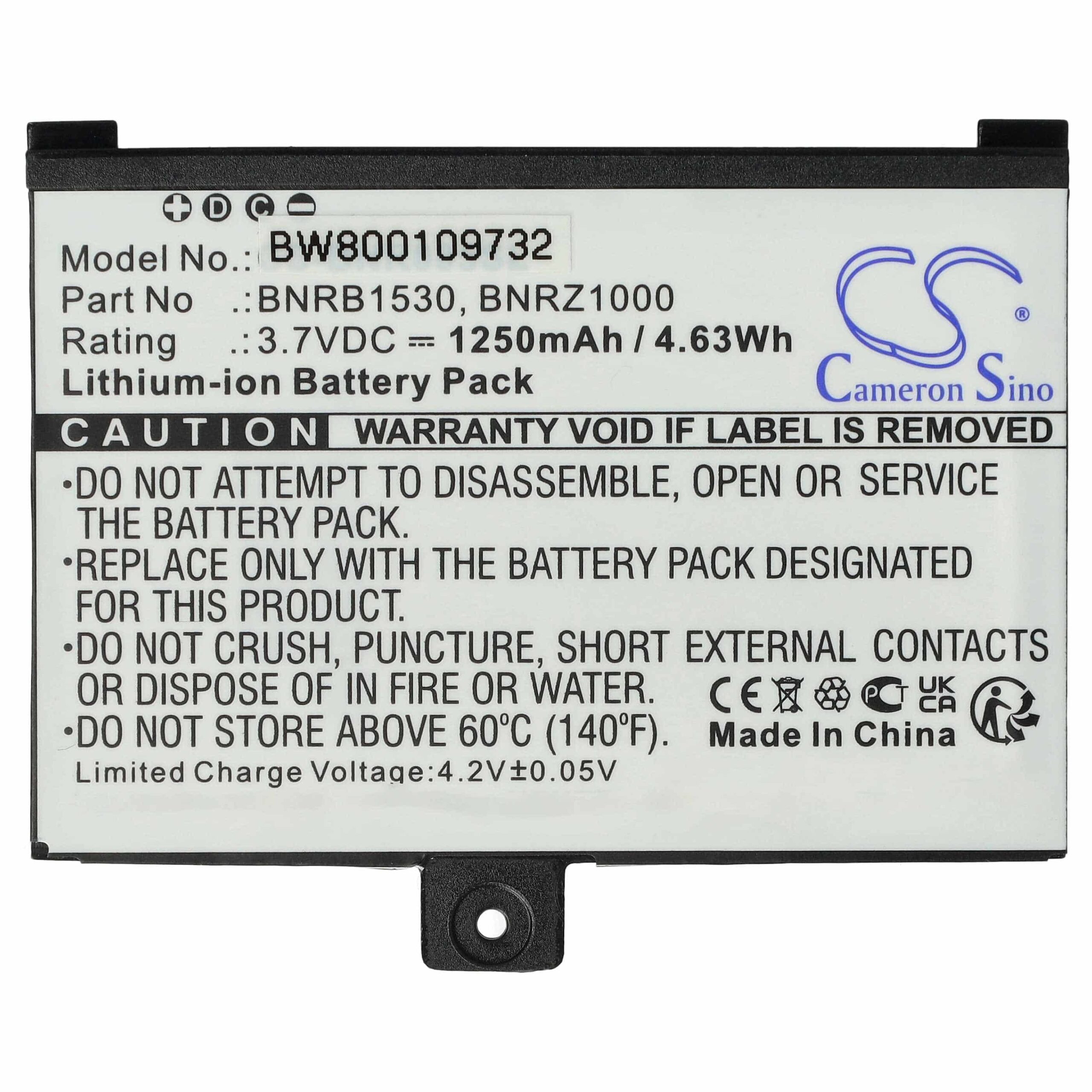 Bateria vhbw para E-Book Reader Barnes & Noble / Pocketbook (1250 mAh, 3.7 V, Li-Ion)