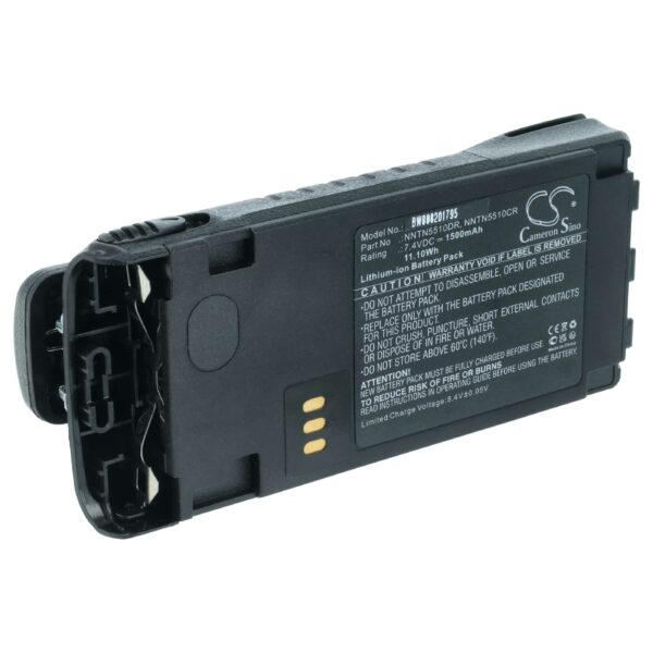 Bateria para Rádio Motorola NNTN5510, NNTN5510BR, NNTN5510AR - 1500 mAh 7.4 V Li-Ion com Clipe de Cintura vhbw