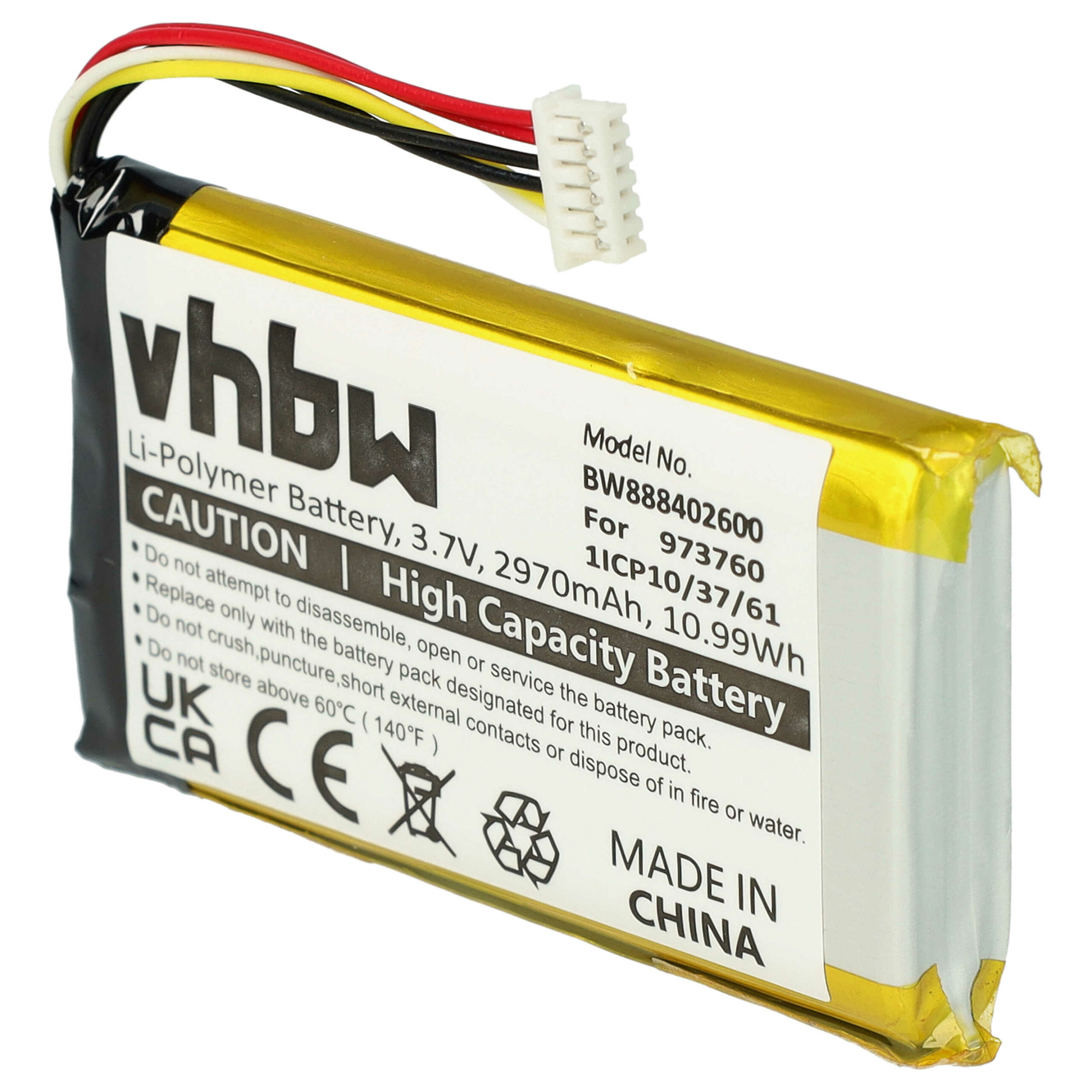 Bateria para Comando de Drone DJI 973760 vhbw 2970mAh 3.7V - Image 2