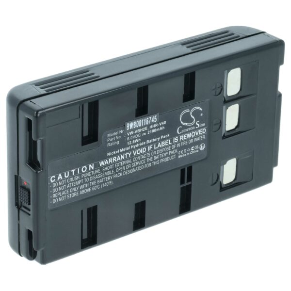 Bateria de Videocâmara vhbw para JVC BN-V22U / BN-V20 - 2000 mAh 6 V NiMH