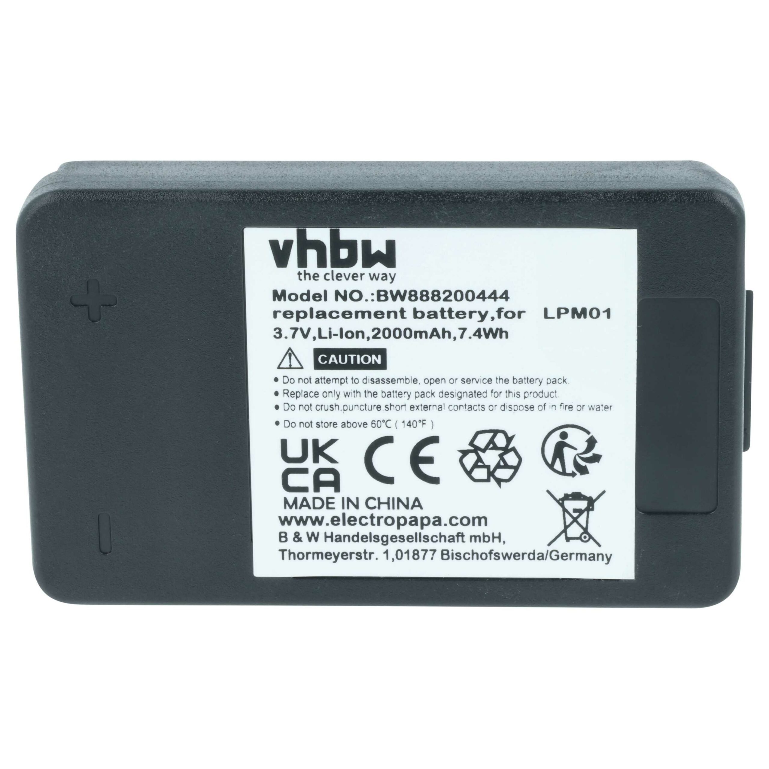 Bateria vhbw para Controlo Remoto Industrial Autec MHM03, LPM01LI, LPM01, R0BATT00E10A0 - 2000 mAh - Image 3
