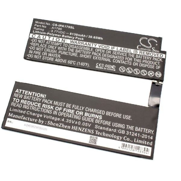 Bateria vhbw para Tablet Apple A1798 - 8130 mAh 3.77 V Li-Polímero