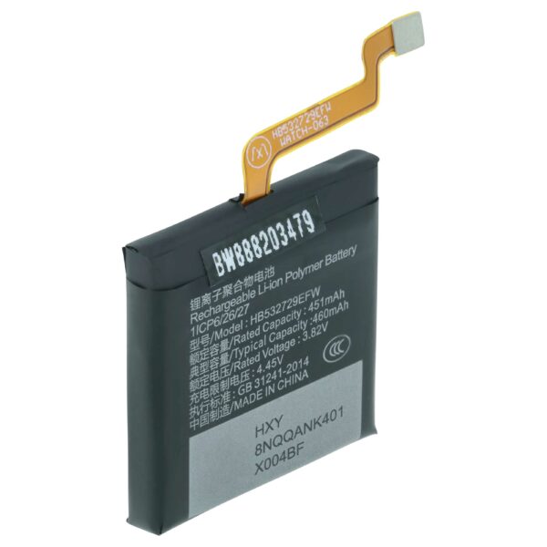 Bateria vhbw compatível com Huawei Smartwatch HB532729EFW - 450 mAh 3.87 V Li-polymer