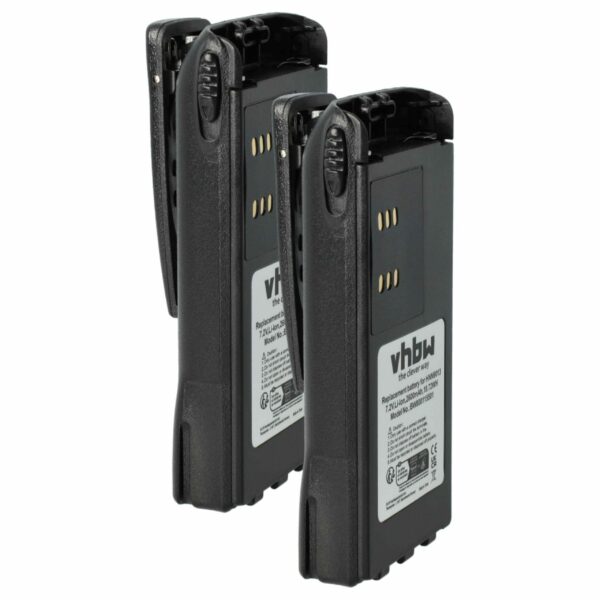 2x Bateria vhbw para Rádio Motorola HMNN4151, HMNN4154, HNN4001, HMNN4158, HMNN4159 - 2600 mAh 7.4V Li-Ion
