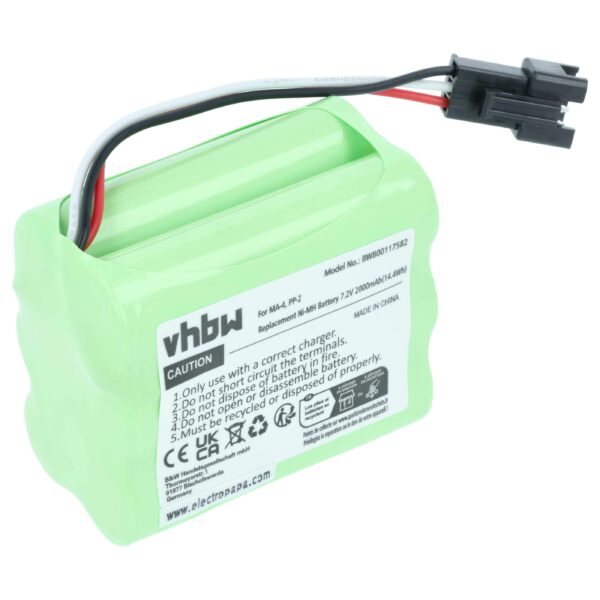 Bateria vhbw para Rádio DAB Teac BP-R1, BP-R12EU, BP-R2 - 2000 mAh 7.2 V NiMH
