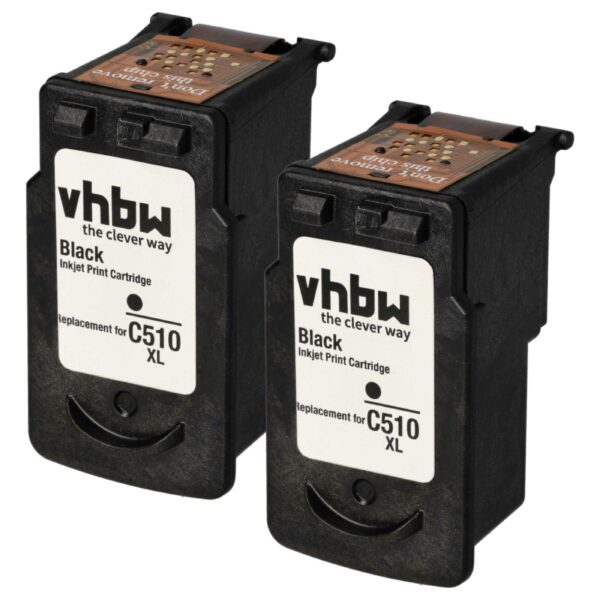 2x Tinteiros vhbw pretos substituem Canon PG-510, PG-510XL para Pixma MP240