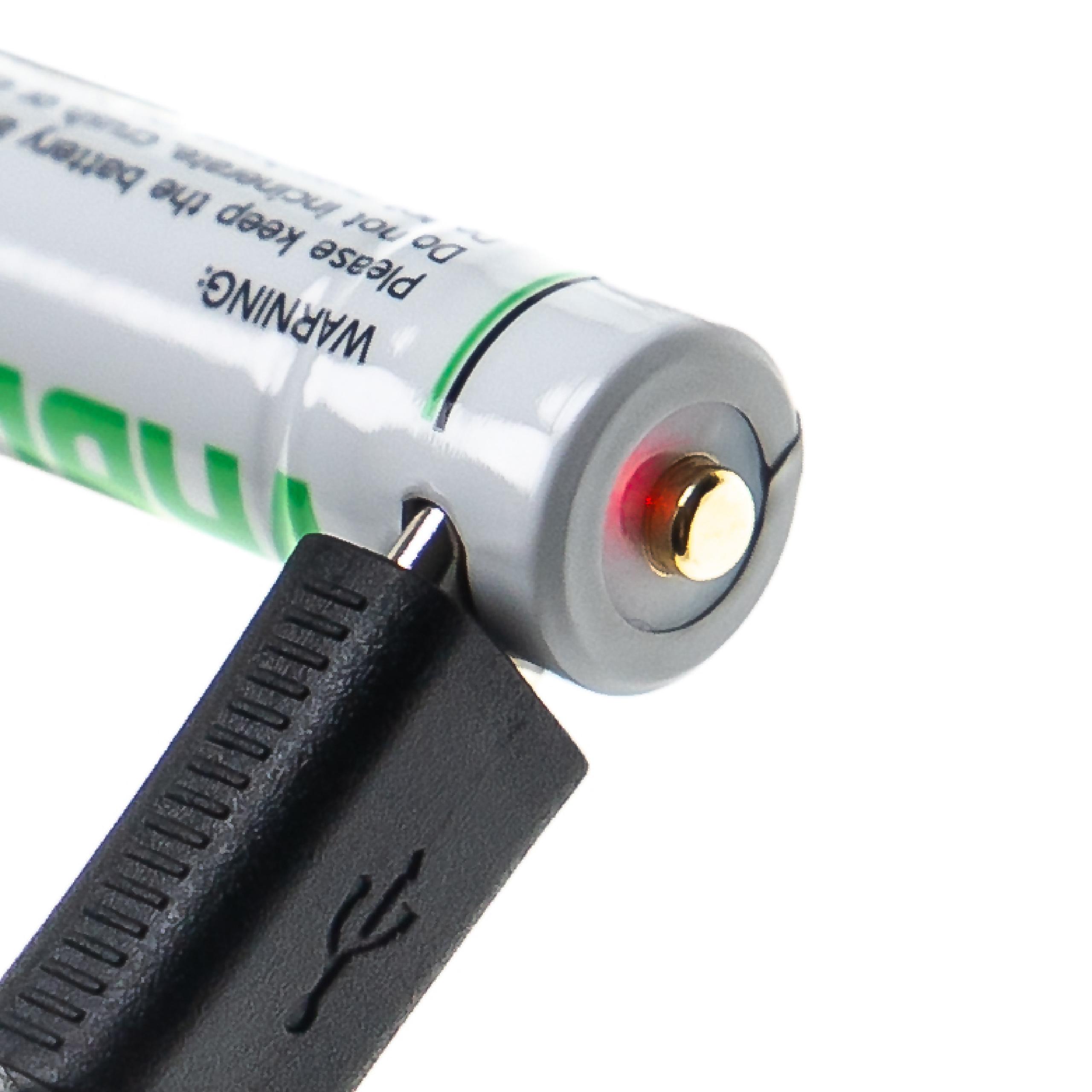 Bateria vhbw Micro AAA (HR03) Li-Ion 280 mAh 1,5 V com Conexão Micro-USB - Image 3