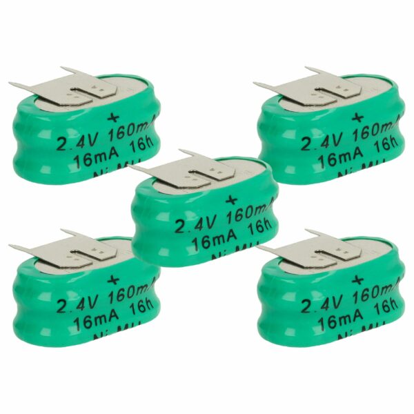 Bateria Recarregável vhbw Tipo 2/V150H 3 Pinos 150 mAh 2.4V NiMH - Pack 5 Unidades