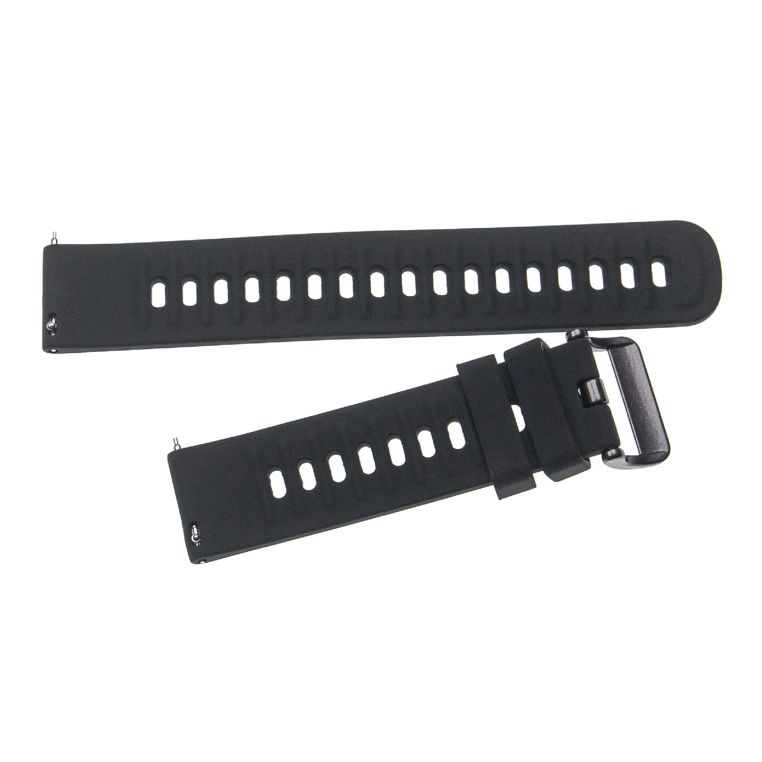 Pulseira vhbw para Smartwatch Amazfit / Asus / Vivowatch - 20 mm, Silicone, Preto - Image 2