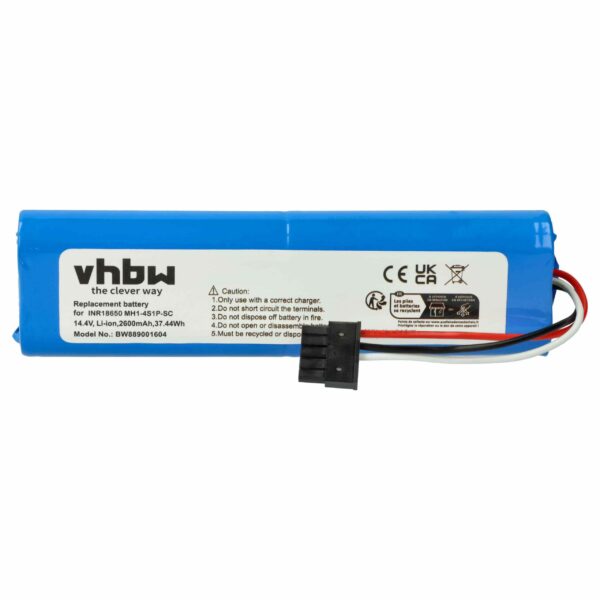 Bateria vhbw 2600mAh 14.4V Li-Ion para Proscenic M6 Pro, Xiaomi Mi Mop Pro e Robôs de Limpeza