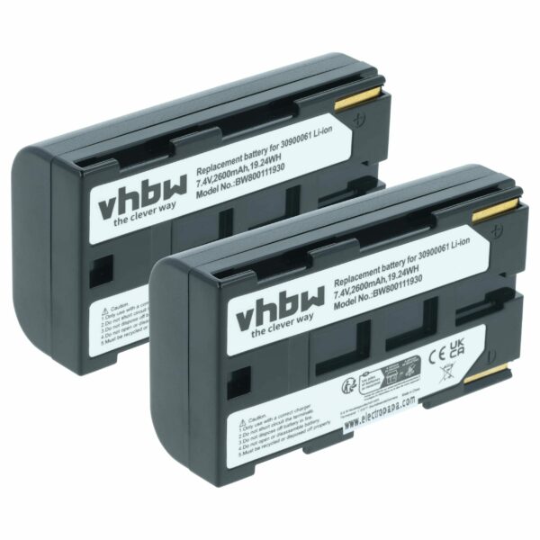 2x Bateria vhbw para Canon BP-911, BP-914, BP-915, BP-924, BP-927, BP-930, BP-941 - 2600mAh, 7.2V, Li-Ion