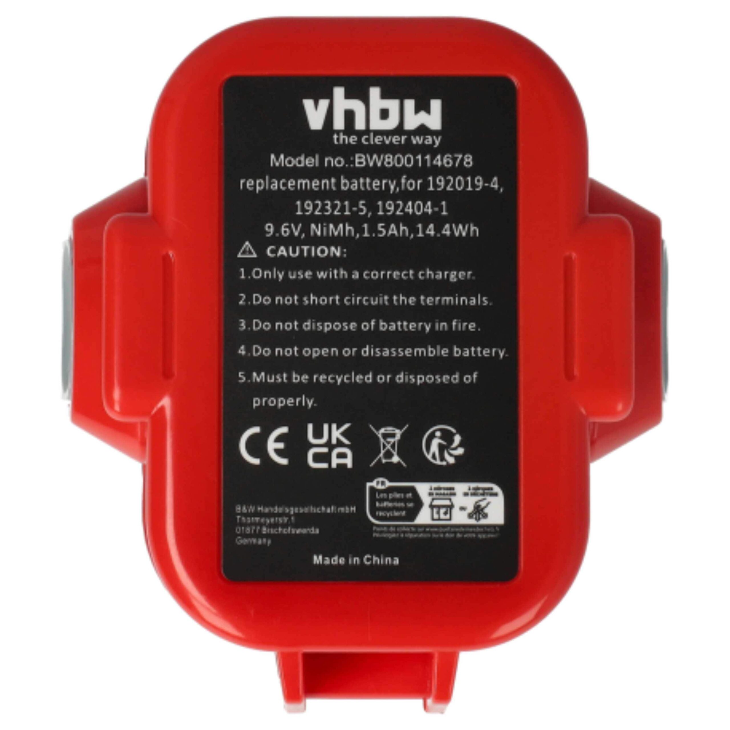 2x Baterias vhbw para Makita 192321-5 192404-1 192019-4 1500 mAh 9.6 V NiMH - Image 3