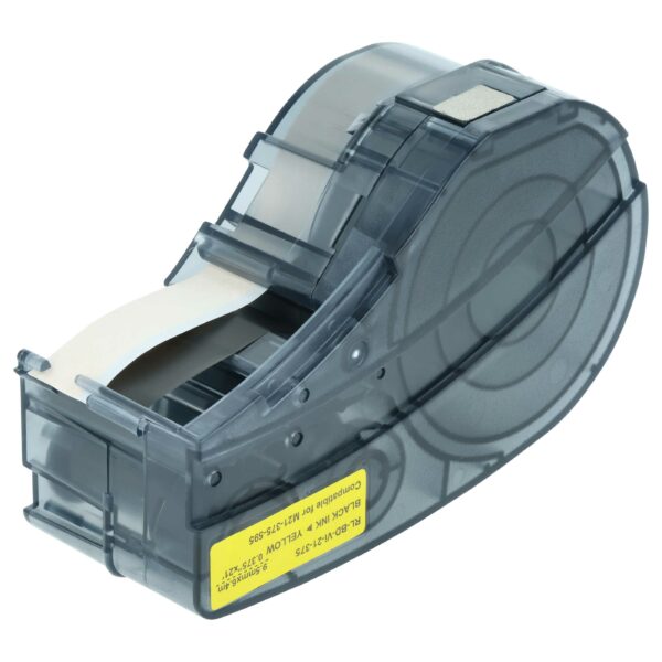 Fita de Etiquetas vhbw Substitui Brady M21-375-595-YL - 9.53 mm Preto em Amarelo, Vinil