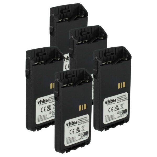 Bateria vhbw 5x para Motorola PMNN4511A, PMNN4440, PMNN4502A - 1600 mAh 7.4 V Li-Ion