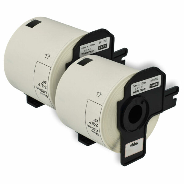 Rolo de Etiquetas vhbw para Brother DK-11202 - 62 x 100 mm + Suporte