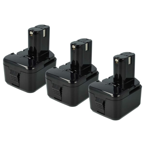 3x Bateria vhbw 12V 3300mAh NiMH para Ferramentas Hitachi (320608, 320606, 320388, 320387, 320386)