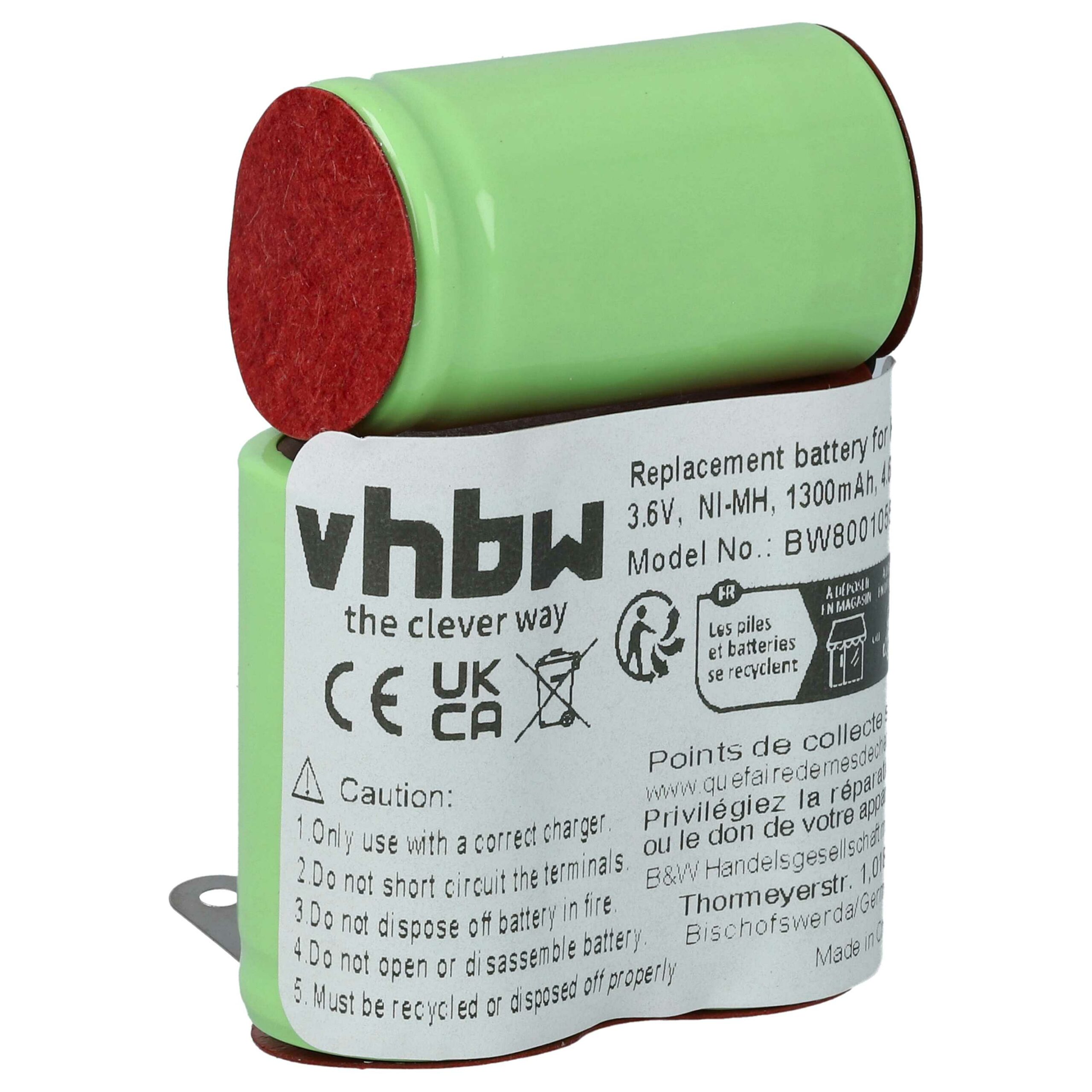 Bateria vhbw para Máquina de Barbear Wella 1300 mAh 1.2 V NiMH
