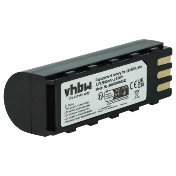 Bateria vhbw para Leuze 50120448 / Symbol Barcode Scanner POS - 2600 mAh 3.7 V