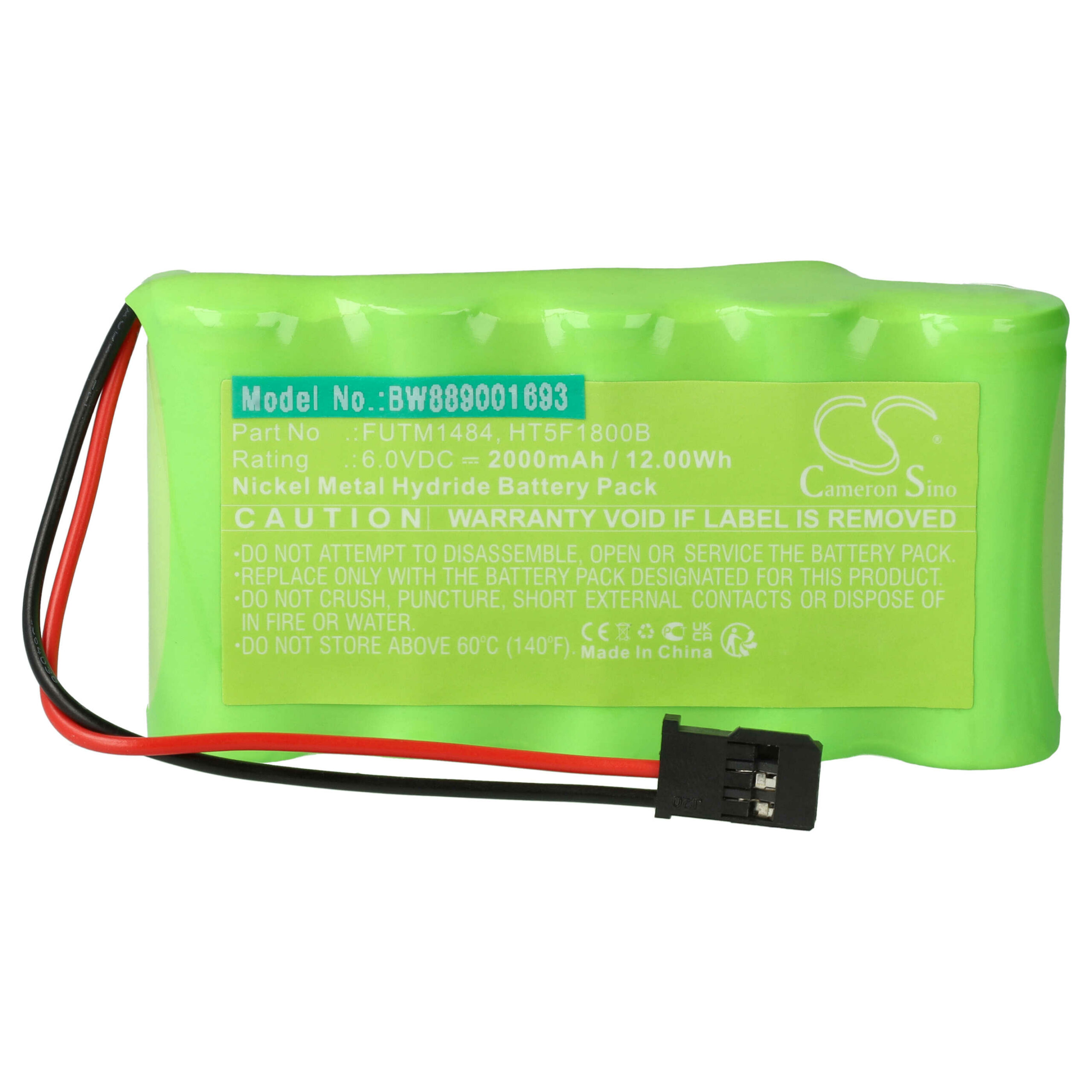 Bateria vhbw para transmissor Futaba HT5F1800B - 2000 mAh 6V NiMH