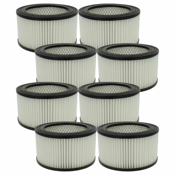 8x Filtro de Cartucho vhbw para Aspiradores de Cinzas Oxeo 760023, Preto/Branco