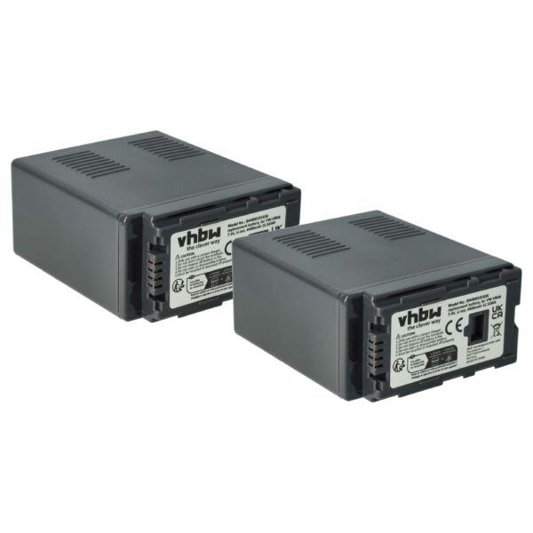 Bateria vhbw 2x compatível com Panasonic VW-VBG6 - 4400 mAh 7.4 V Li-Ion