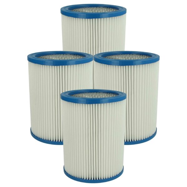 4x Filtro Cartucho de Substituição para Aspirador Fein 31322765009, 4014586261454 - Branco vhbw