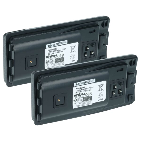 Baterias 2x vhbw para Rádio Motorola PMNN6035 / RLN6305 - 1100 mAh 7.4V Li-Ion