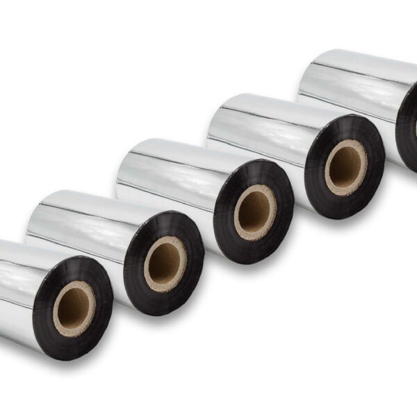 Pack 5x Fita de Transferência Térmica compatível com Godex, Printronix, TSC, Valentin - 110 mm x 300 m, Qualidade Wax-Plus