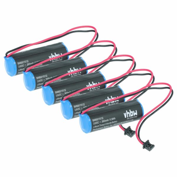 Bateria vhbw 5x para Amplificador CNC Mitsubishi - 2600 mAh 3.6V Li-Ion