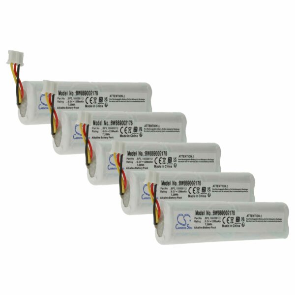 Bateria vhbw 6V 1200 mAh para Telenot BP3 - Pack 5 unidades