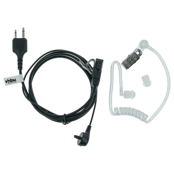 Auscultador de Segurança vhbw para Icom IC-24AT com Microfone PTT, Clip de Fixação e Cabo de Ligação