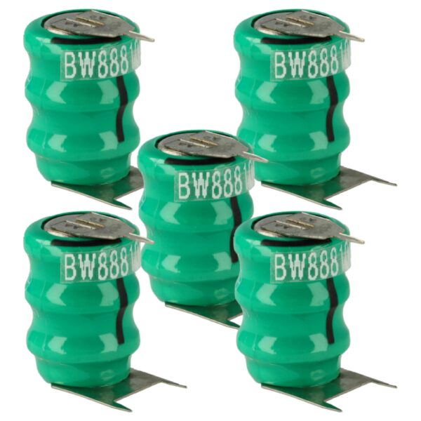 5x Pilha Botão V40H 3 Pinos para Modelismo, Lâmpadas Solares, etc. - 40 mAh 3.6 V NiMH vhbw