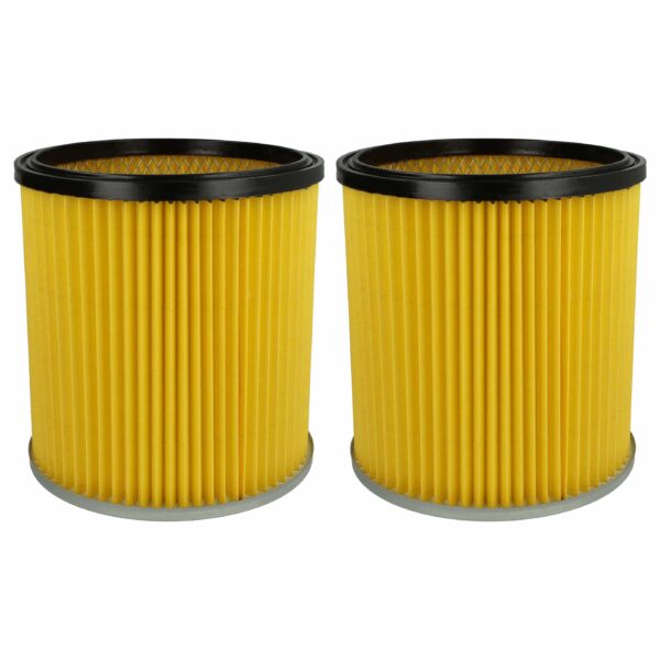 2x Filtro de Cartucho de Substituição vhbw para Aspirador Dewalt/Kärcher - Referências 6.414-354.0, 6.414-335.0, Amarelo