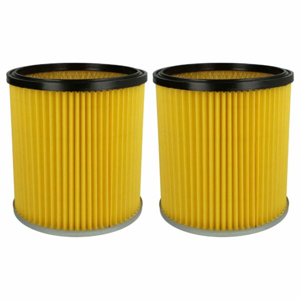 2x Filtro de Cartucho de Substituição vhbw para Aspirador Dewalt/Kärcher - Referências 6.414-354.0, 6.414-335.0, Amarelo