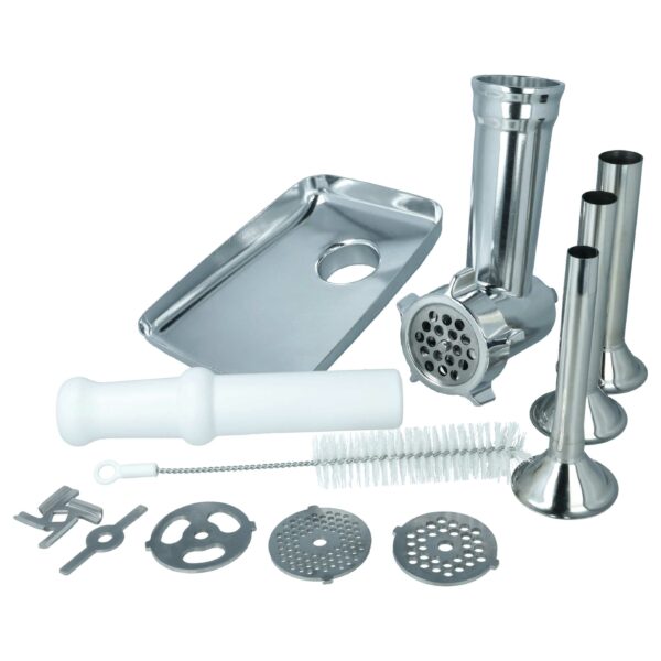 Triturador de Carne para KitchenAid - Kit de Acessório com Enchedor de Salsichas e 3 Discos de Moagem